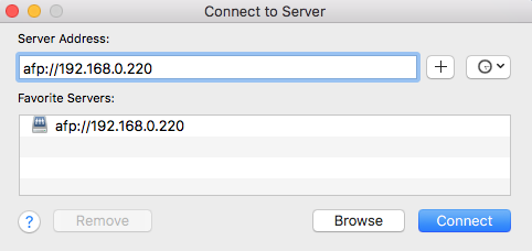 法新社 Mac 连接到服务器