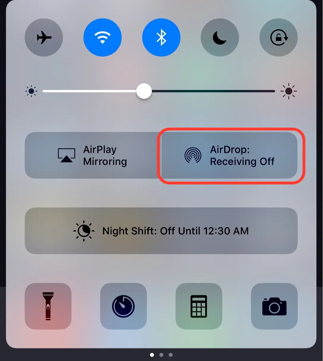AirDrop الخيار على نظام iOS القديم