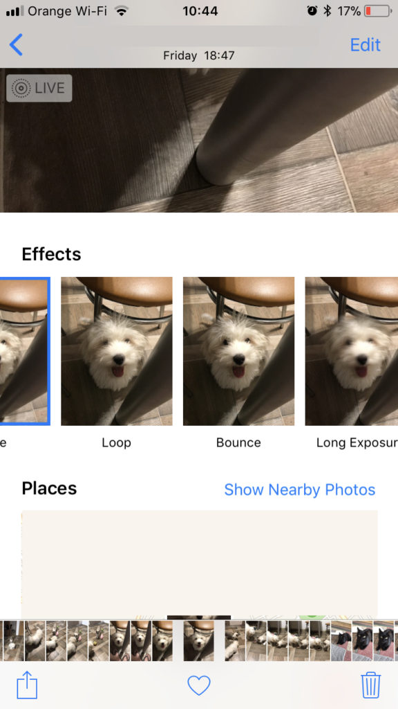 Jak możemy uzyskać dostęp do nowych efektów wizualnych w Live Photos: Loop, odbicie i długa ekspozycja