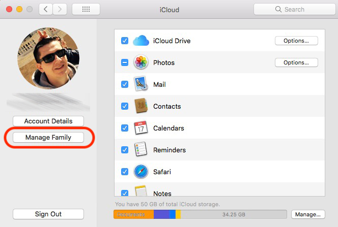 iCloud & App Store Family Sharing - Udział Purchased Storage, Gry & Apps