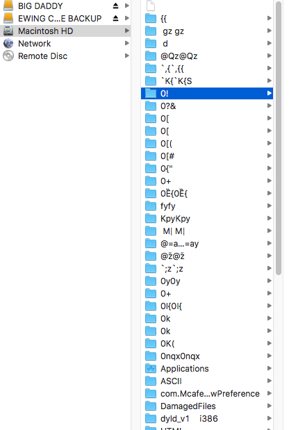 Invasion de nombreux dossiers avec des noms étranges sur votre disque dur Mac (Macen HD)