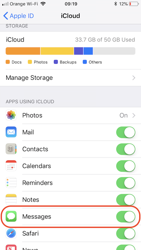 How to have more free space on iPhone and iPad - Messages in iCloud