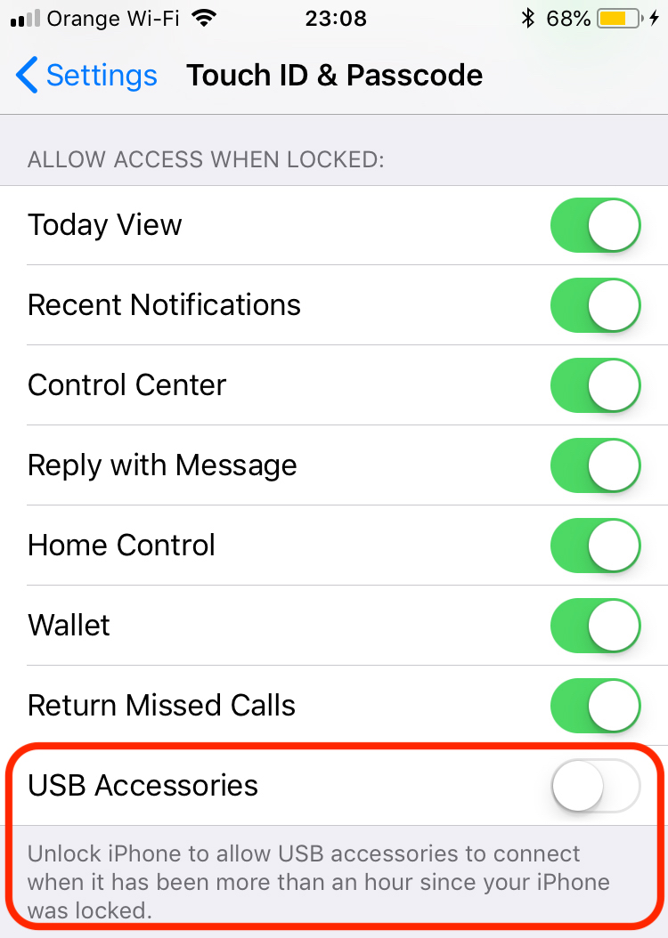 Update iPhone software - iOS 11.4.1 (USB Restricted Mode)