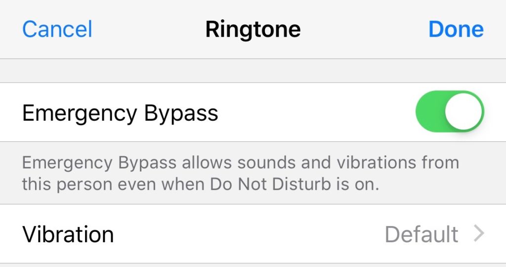 How can we do that iPhone to call even if it is in Silent and / or Do Not Disturb mode, when certain contacts call us - Emergency Bypass