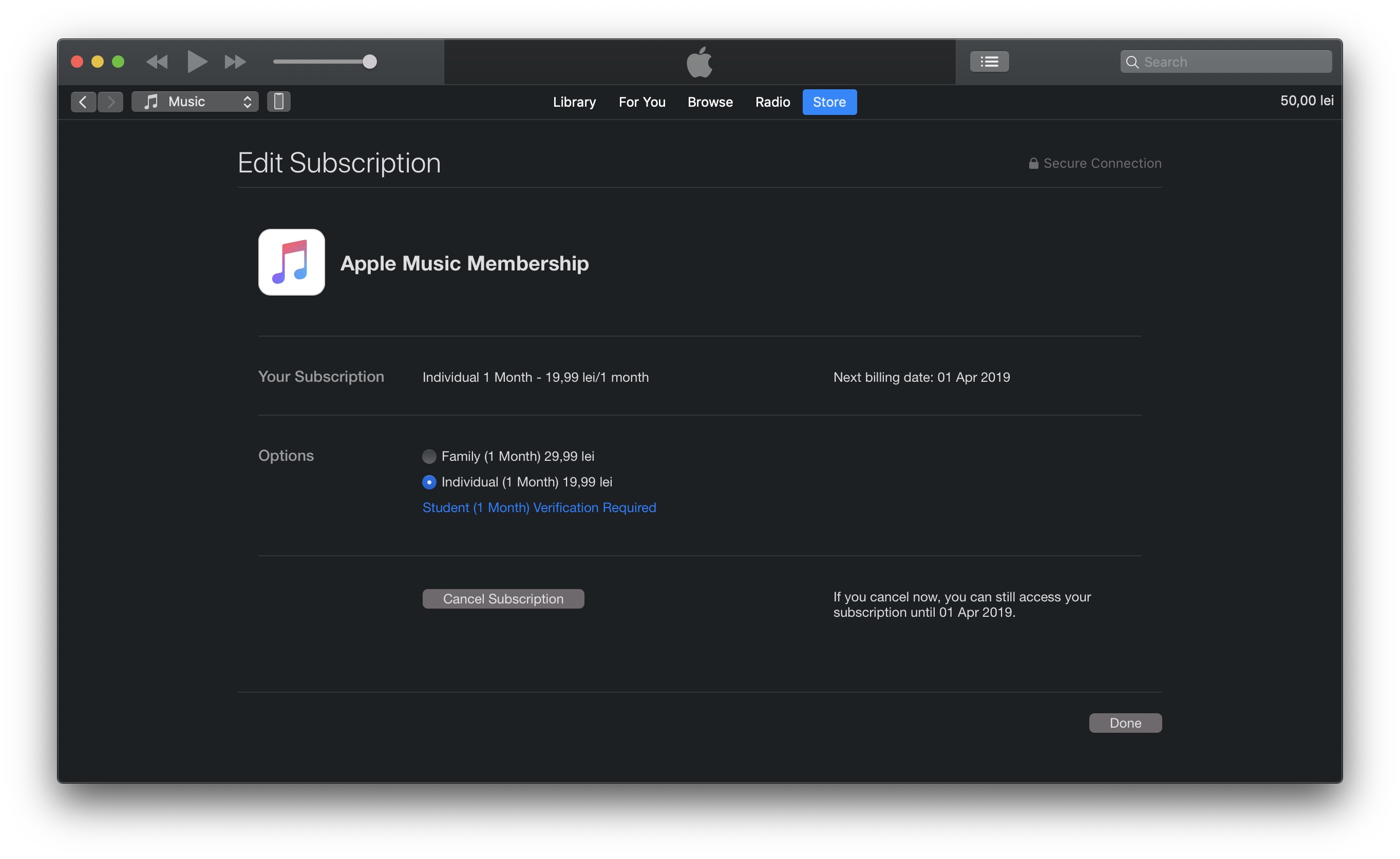 How can we close the subscription Apple Music (Cancel Apple Music subscription)