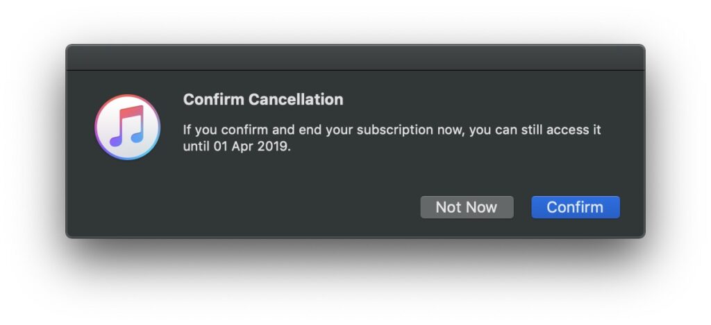 How can we close the subscription Apple Music (Cancel Apple Music subscription)