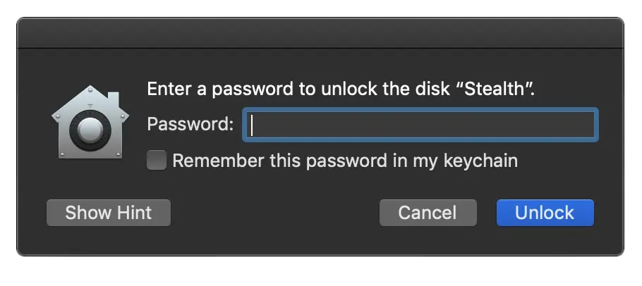 Enter a password to unlock the disk