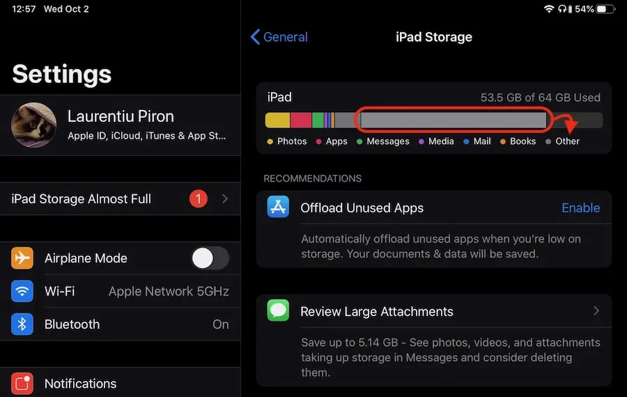 iPad Storage Almost Full "Other" Filling Up Storage HowTo