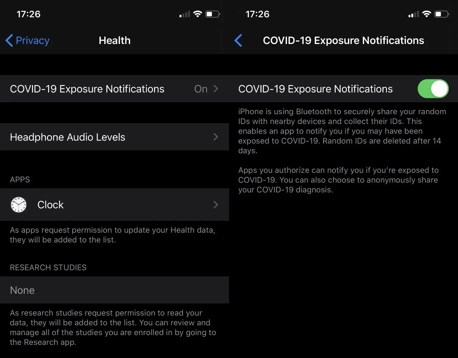 iOS 13.5 Bêta 2 - Face ID pour masque de protection respiratoire et notification d'exposition au COVID-19