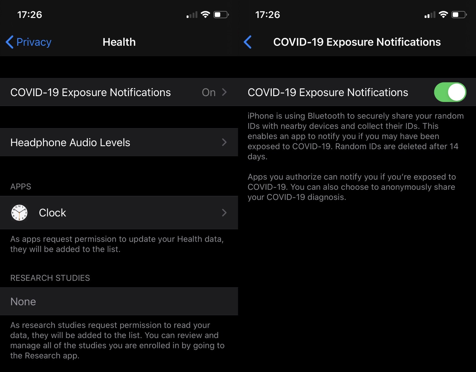 iOS 13.5 Beta 2 - Face ID for respiratory protection mask and notification of exposure to COVID-19