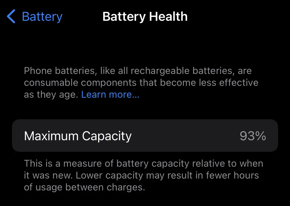 Battery Health 在iPhone上