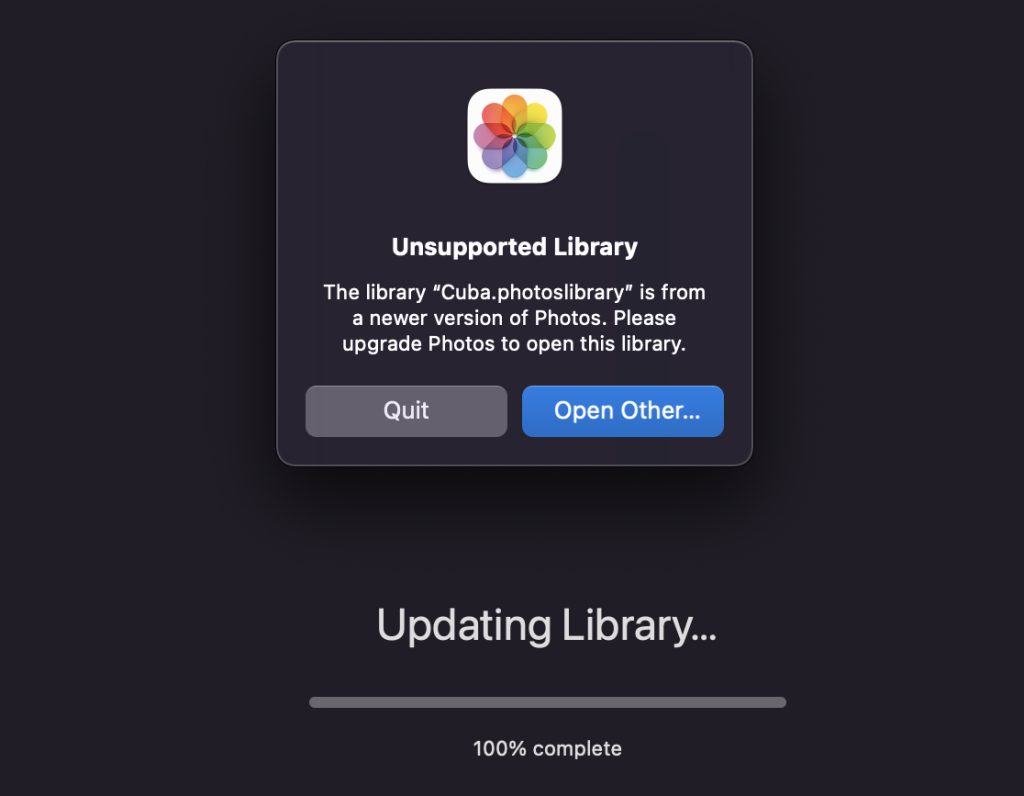 修正方法: サポートされていません Library in macOS Photos アプリ名