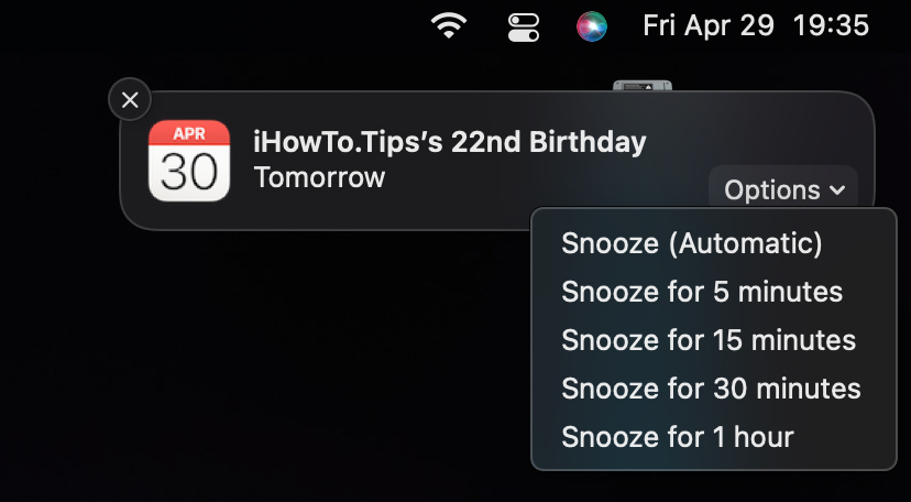 Snooze Calendar Notifications