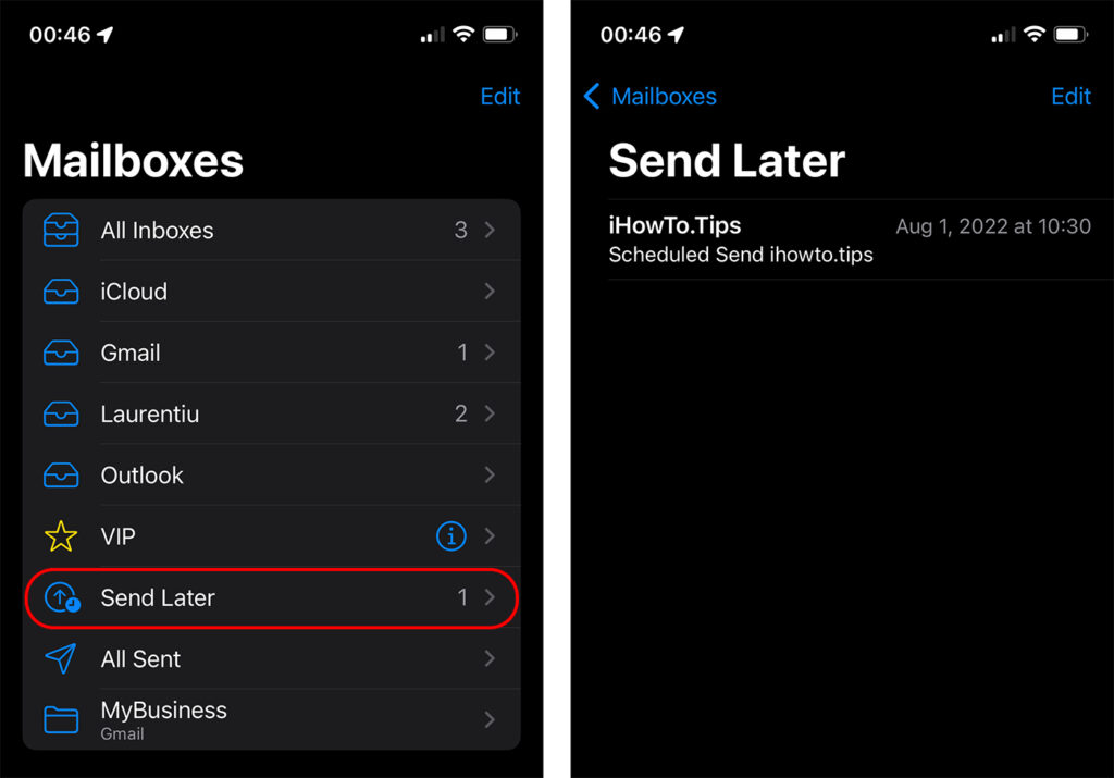Iphone Send Later Function 예정된 이메일을 보내는 방법 (이메일 예약 보내기 보내기)