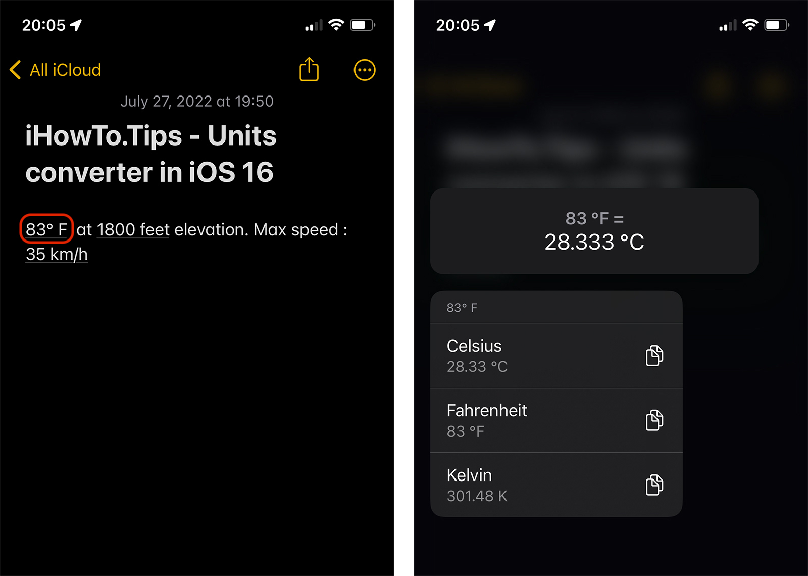 Units Converter in iOS 16