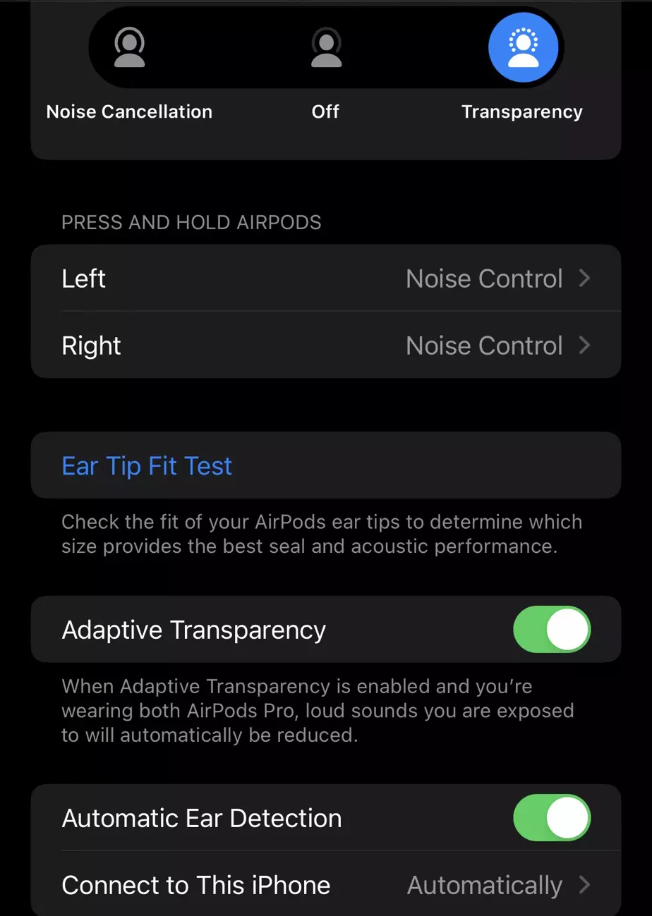 How to enable Adaptive Transparency for AirPods Pro 1