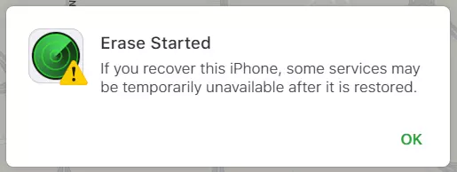 Erase iPhone Started