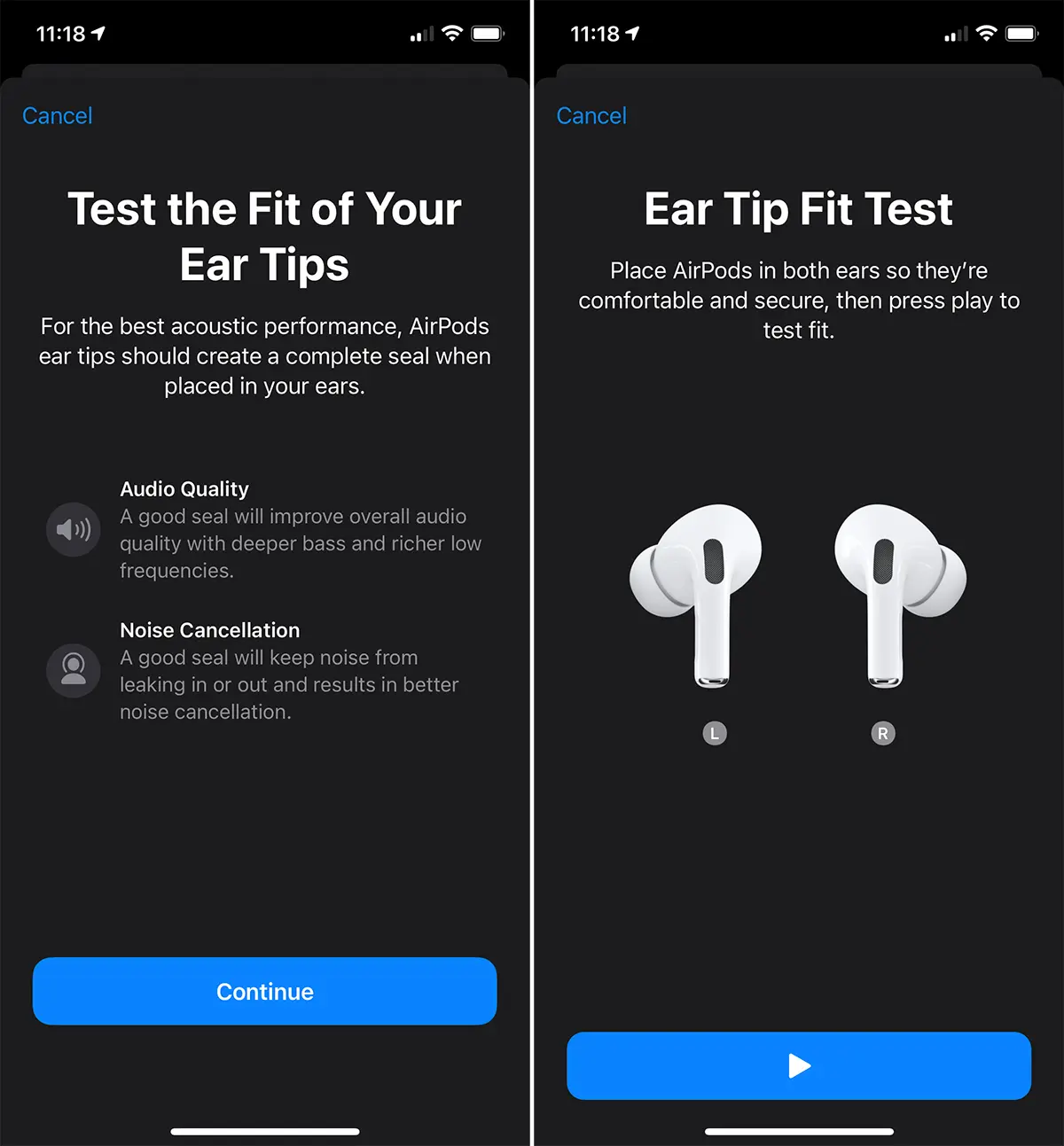Ear Type Fit Test AirPods Pro