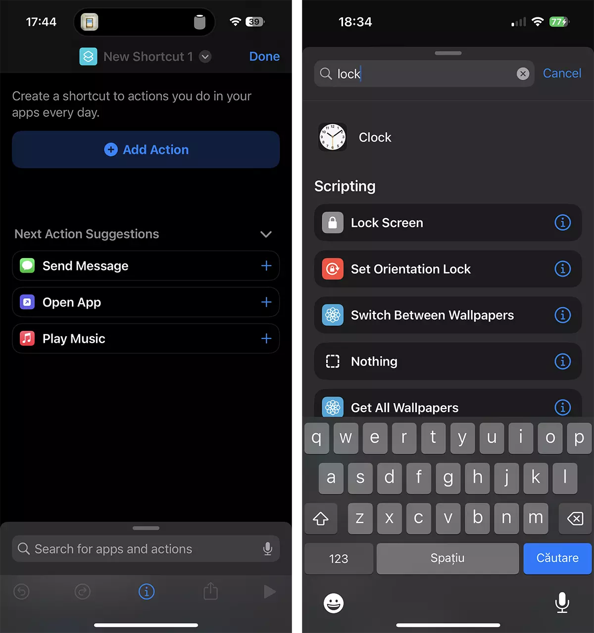 Lock Screen Scripts sous iOS Shortcuts