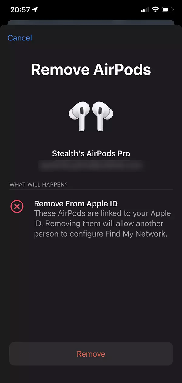 How to eliminate AirPods from Apple ID