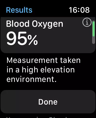 Pokaż poziom tlenu we krwi włączony Apple Watch