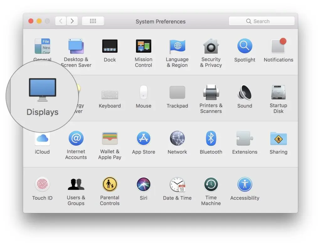 macOS Display Settings