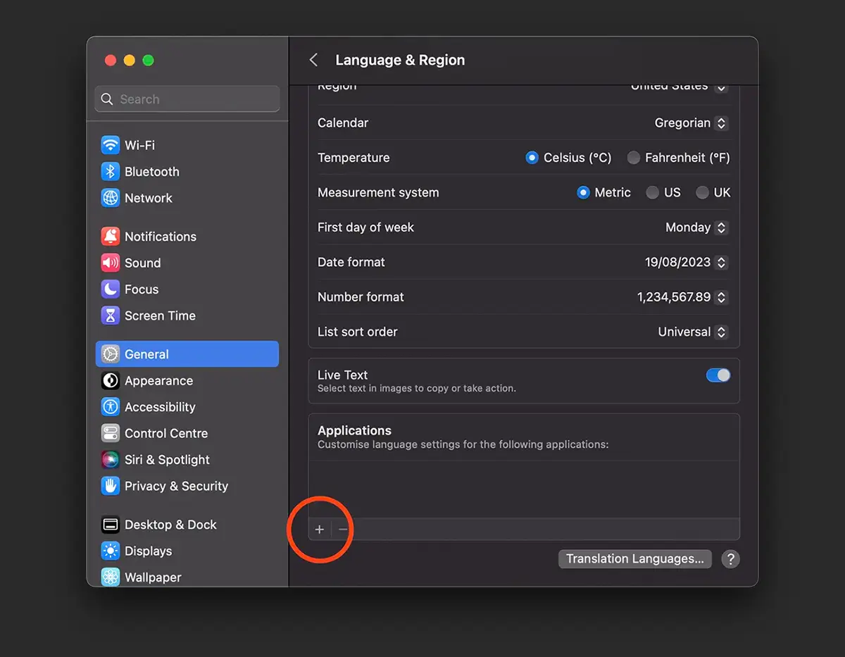 How to change the language of applications for macOS