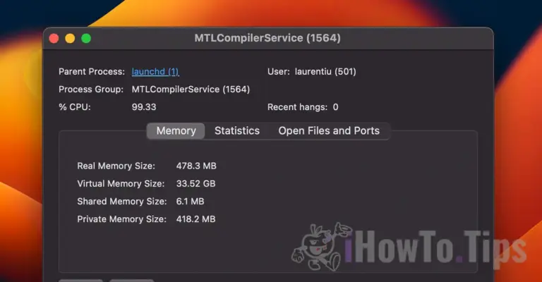 MTLCompilerService Didelis procesoriaus naudojimas