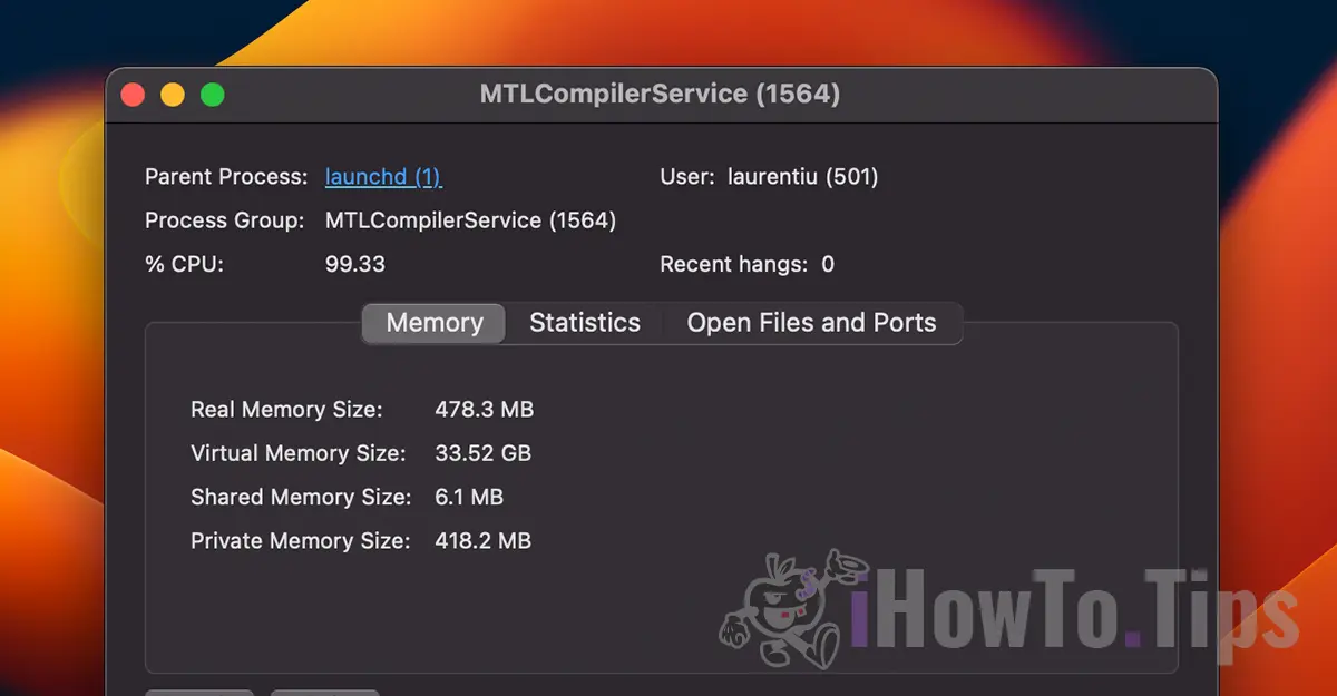 MTLCompilerService Magas CPU-használat