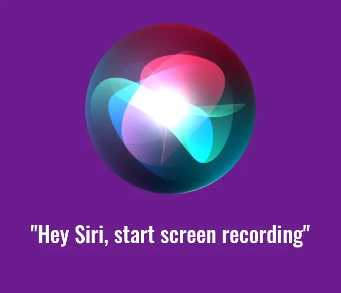 Screen recording cu Siri