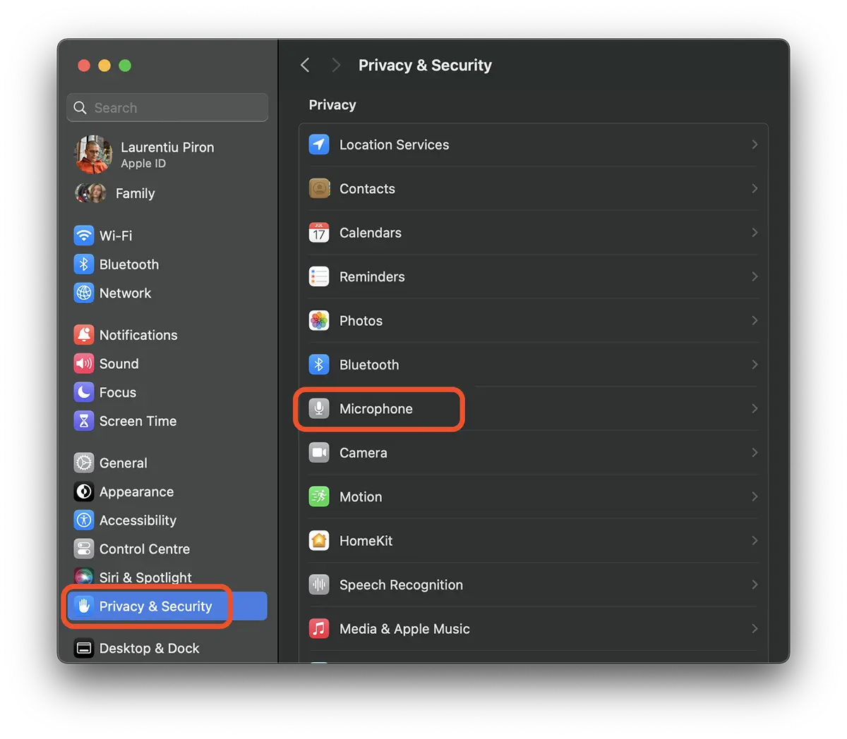 Apps 麥克風訪問權限打開 Mac