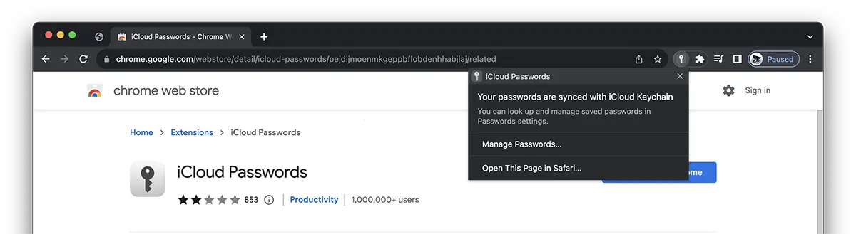How you can access passwords iCloud Keychain from Chrome