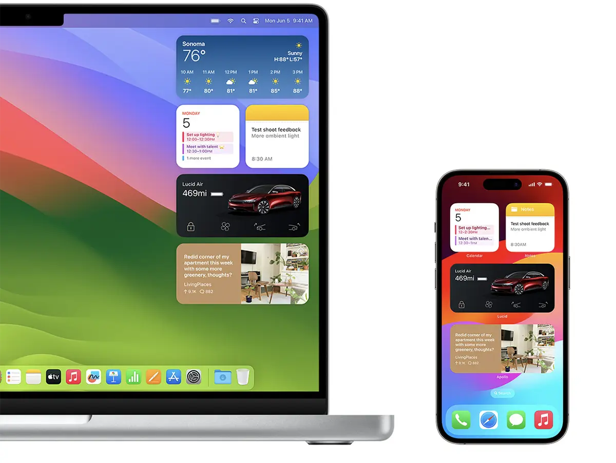 Widget iPhone pada Mac
