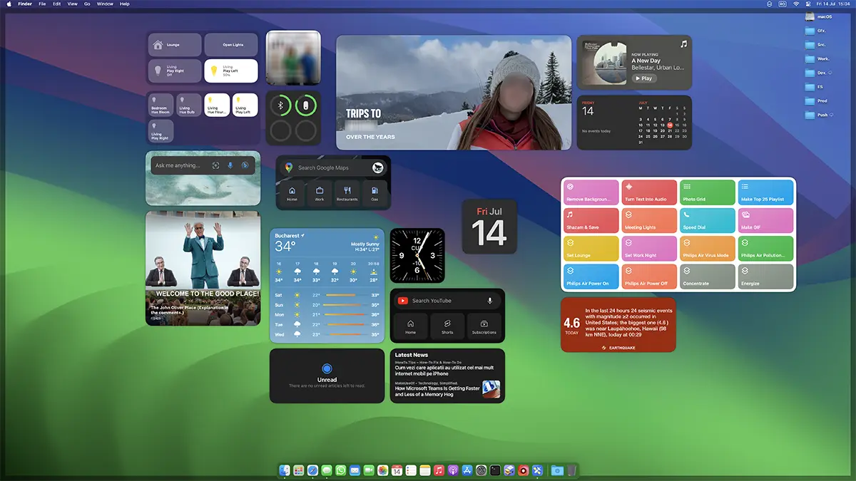 أدوات سطح المكتب قيد التشغيل macOS Sonoma
