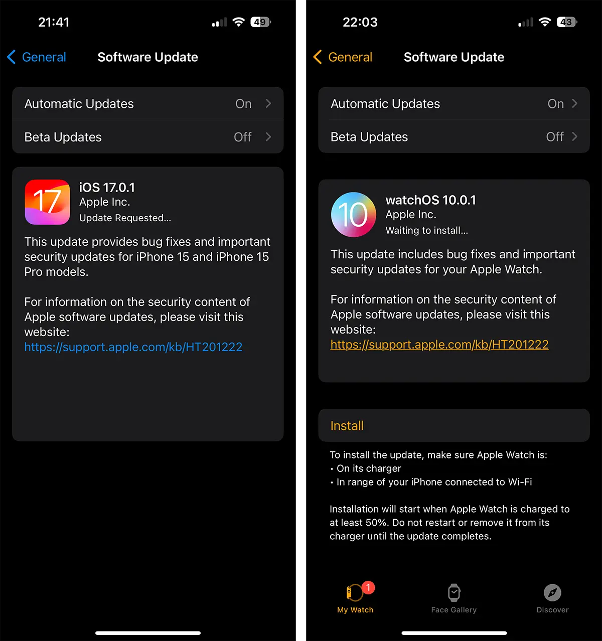 iOS 17 Security Update