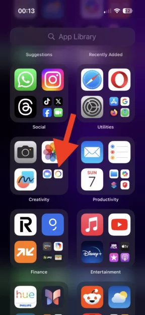 App Library on iPhone