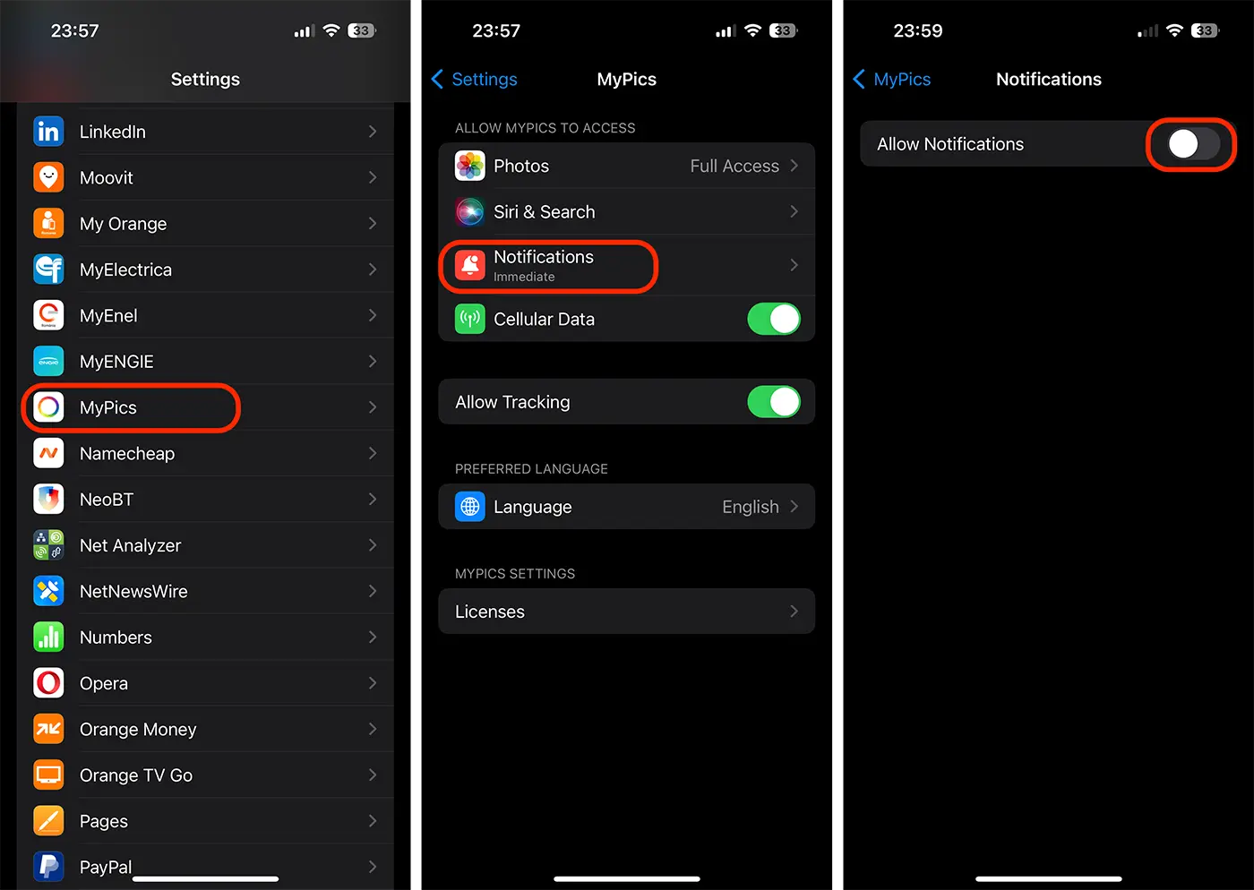 Disable App Notification on iPhone