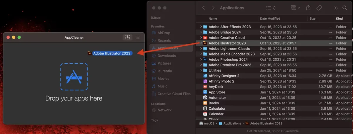 Poista Adobe Apps päällä macOS