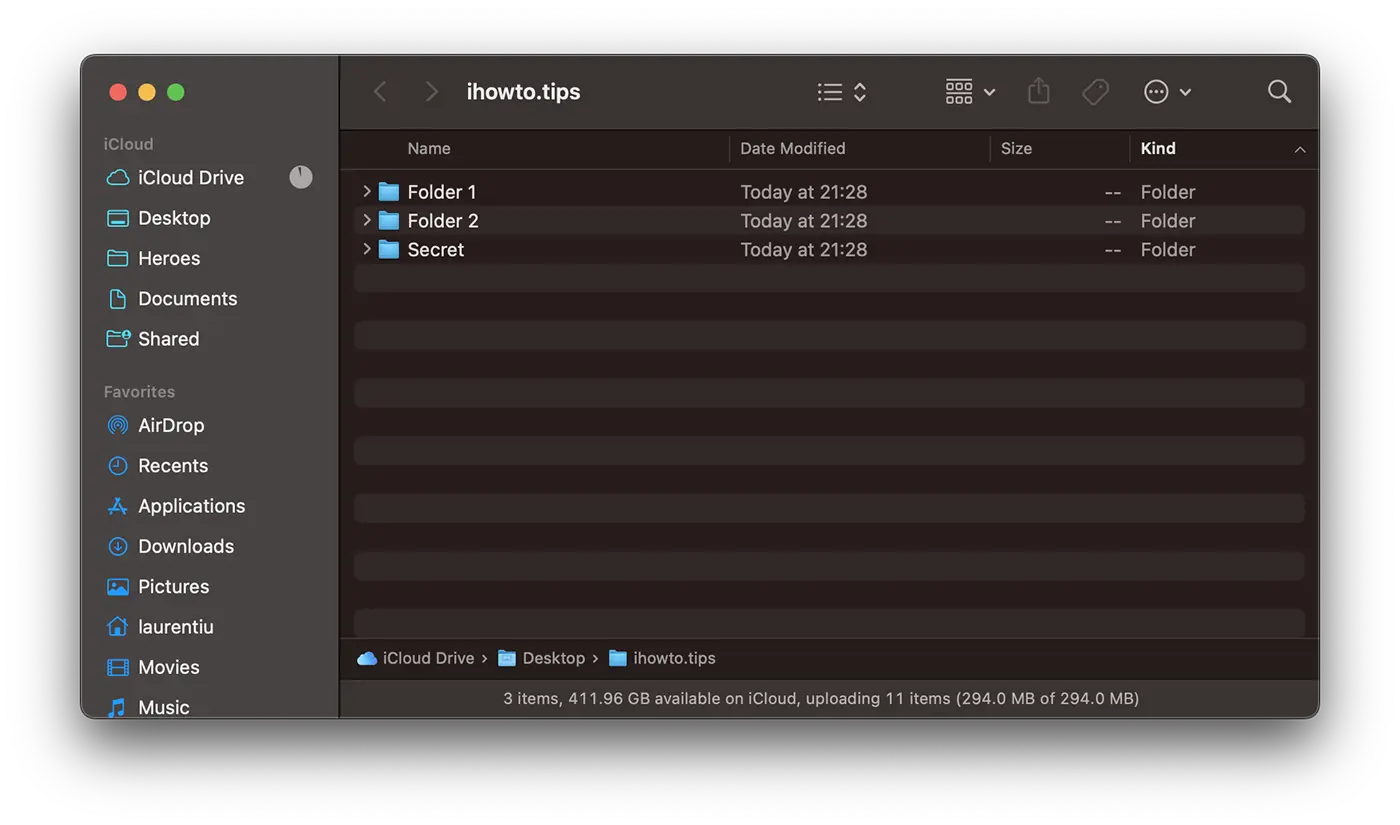 Secret Folder on macOS