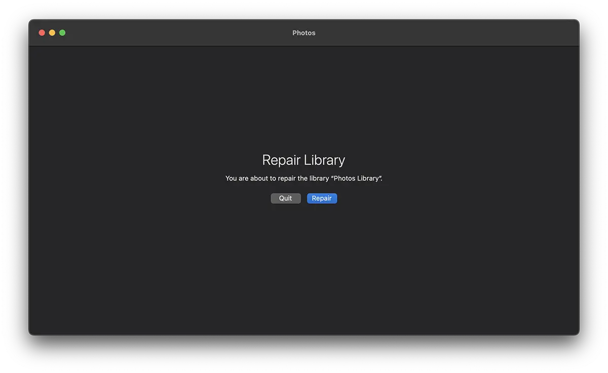 Repair Photo Library on Mac