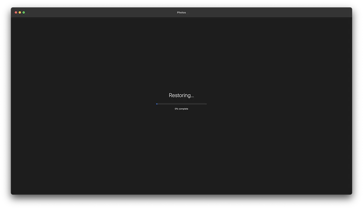 Restoring Photo Library on Mac