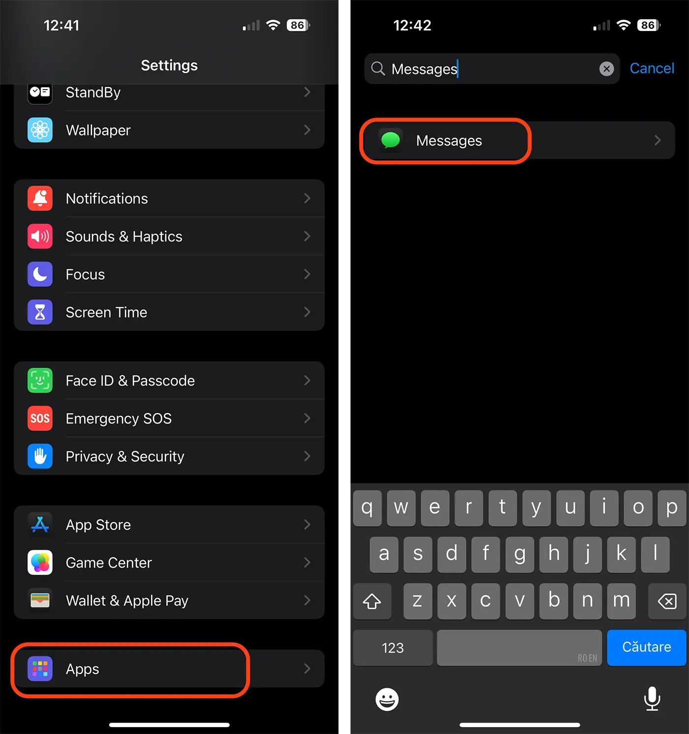 Messages Settings in iOS 18