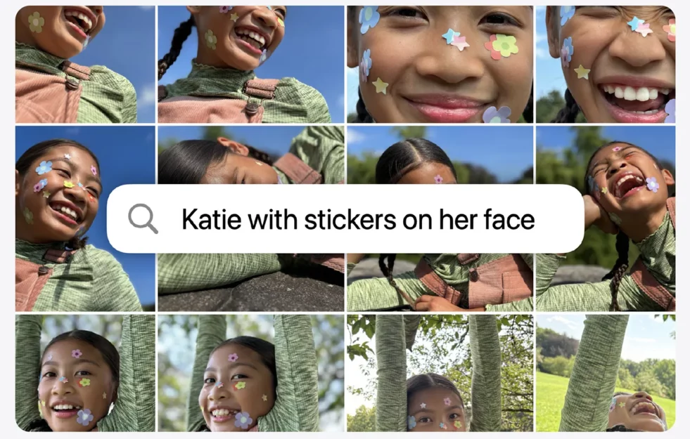 Add stickers on her face with Apple Intelligence