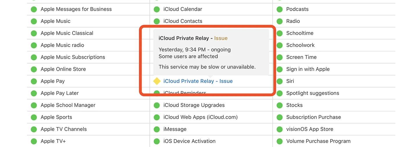 iCloud Private Relay Issue