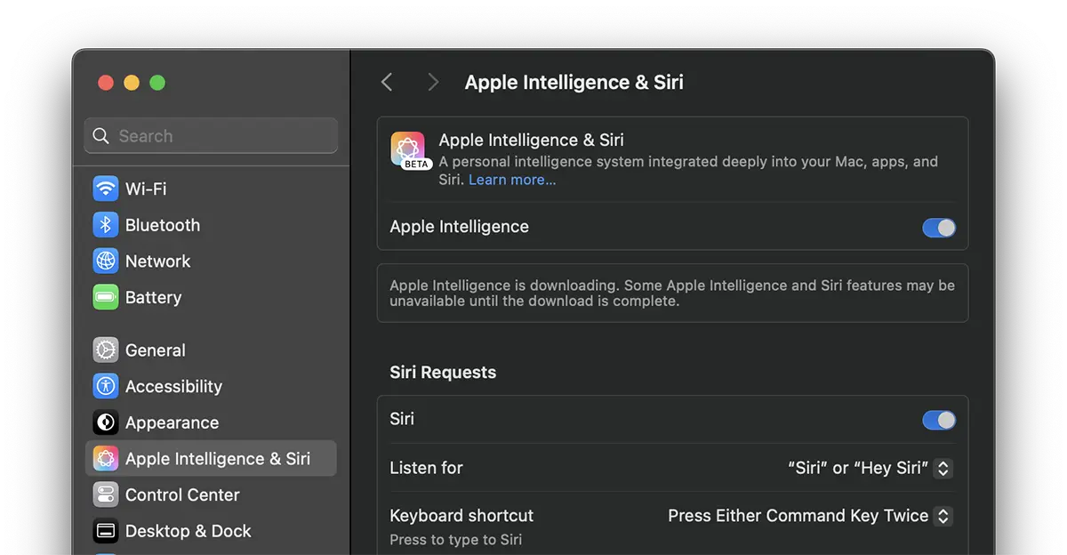 Descărcarea Apple Intelligence rămâne blocată