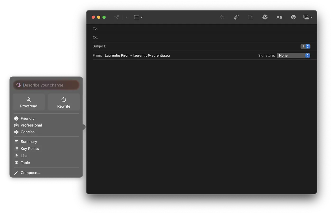 Write Email With Apple Intelligence on Mac