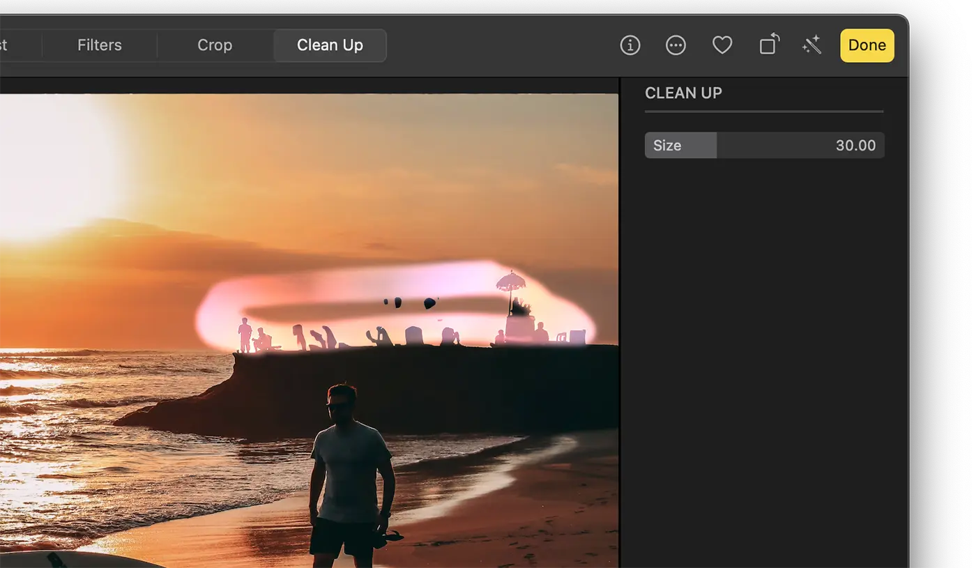 Clean Up Tool in Photos App